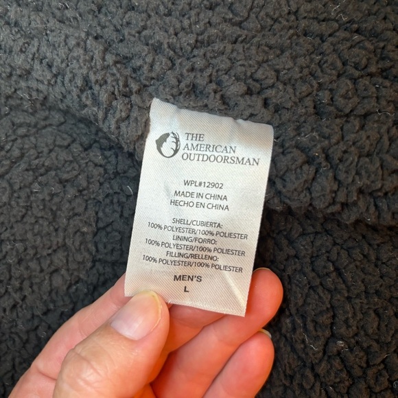 NWT Large The American Outdoorsman Men’s Gray Vest Fleece Lined - Picture 5 of 5